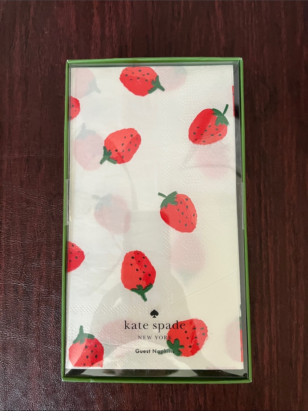 NWT Kate Spade red & green Strawberry Guest Napkins